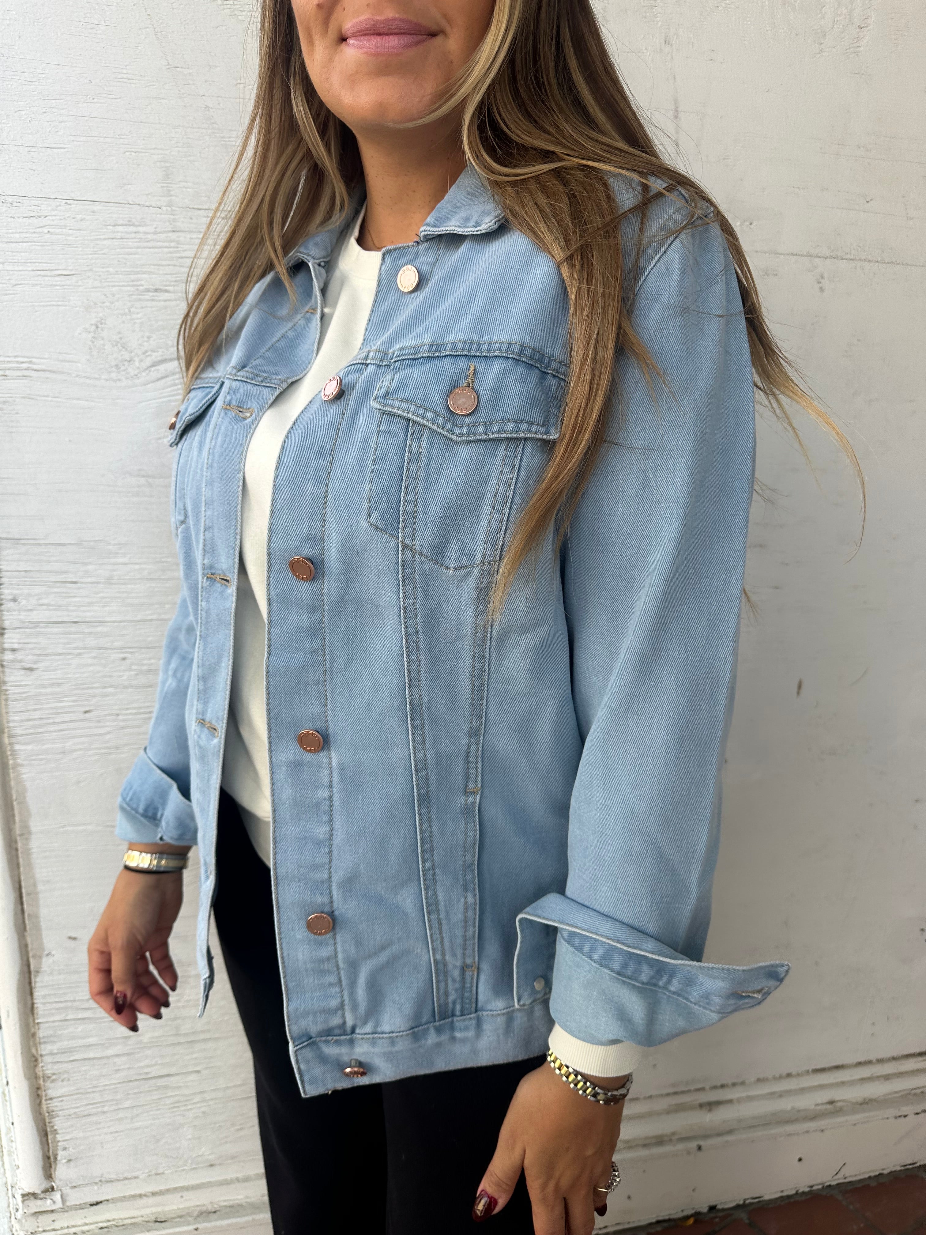 Light Wash Oversized Denim Jacket XL