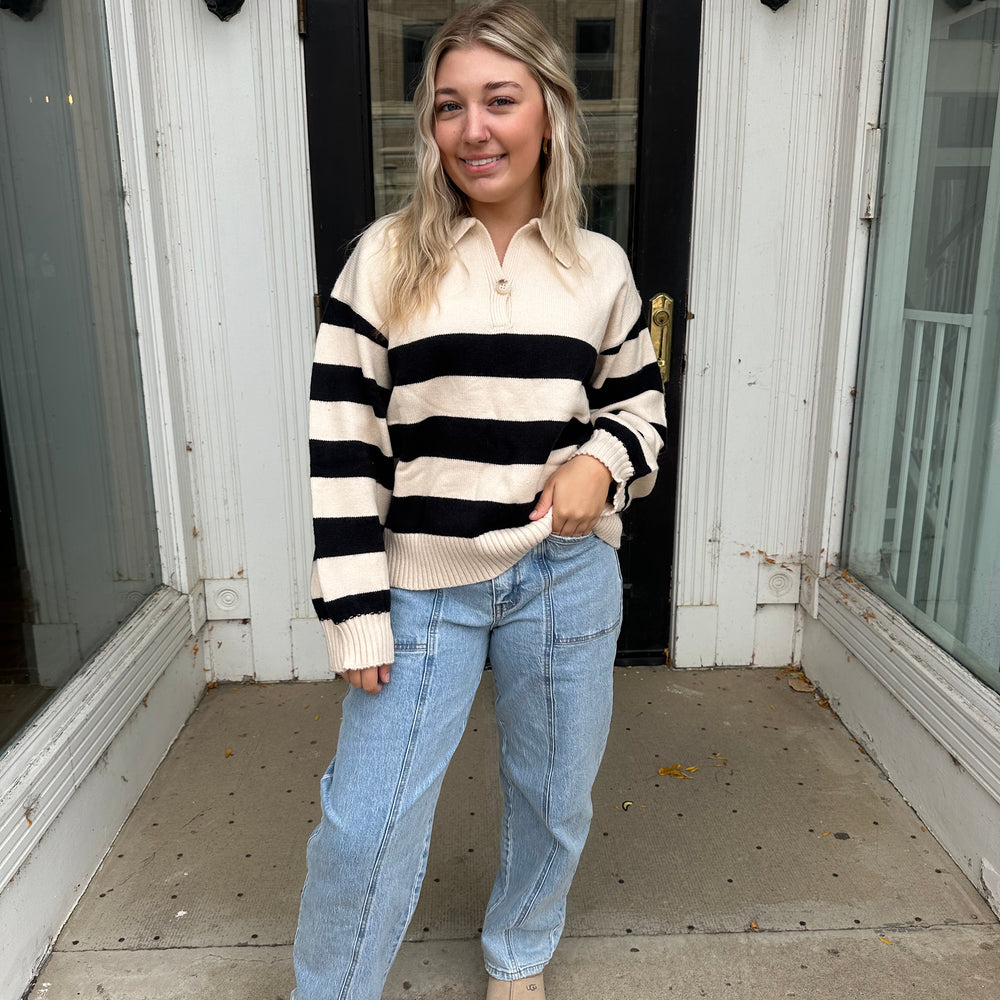 
                      
                        Preppy Girl Collared Sweater
                      
                    