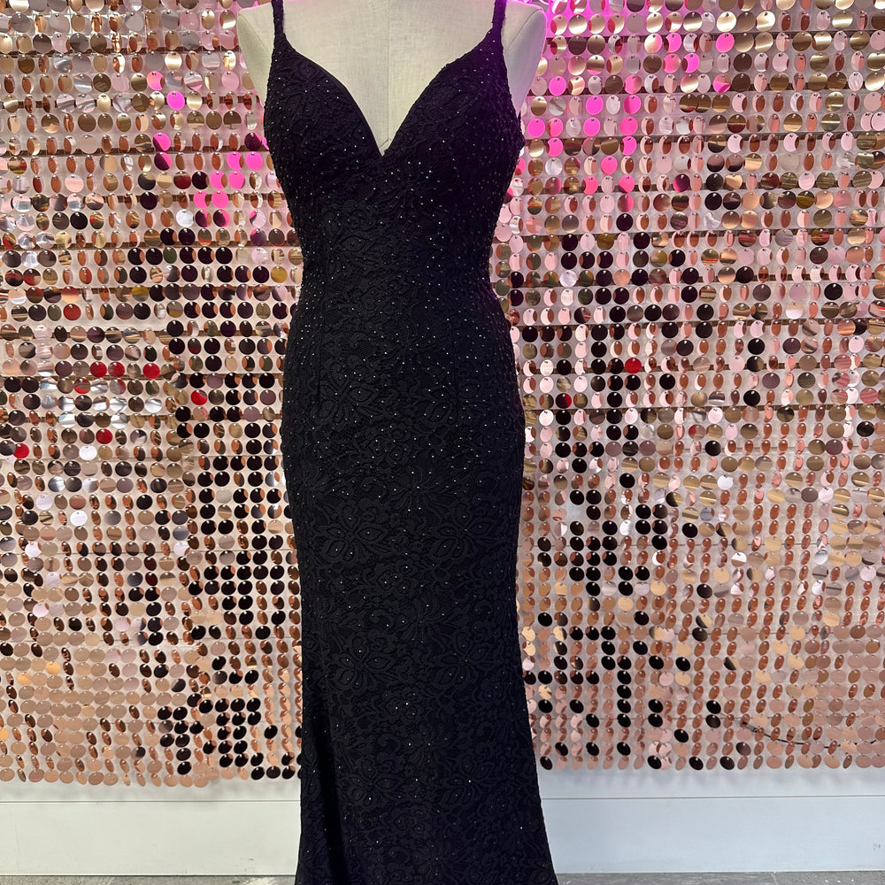 
                      
                        Black Lace Rhinestone Prom Dress 8590
                      
                    