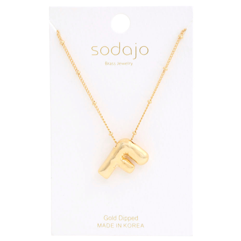 Gold Balloon Initial Necklace