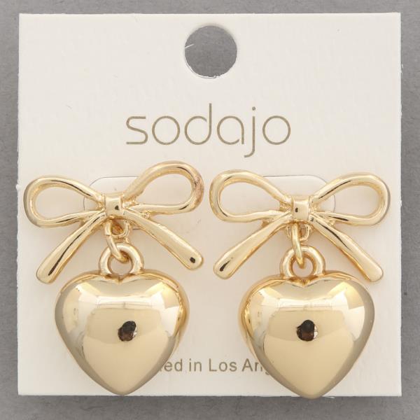 
                      
                        Heart Bow Metal Earring-Gold
                      
                    