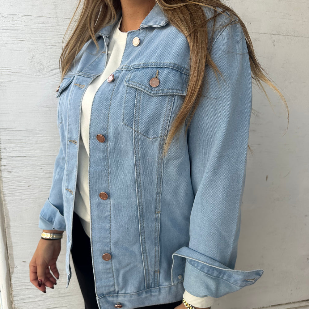 
                      
                        Light Wash Oversized Denim Jacket
                      
                    