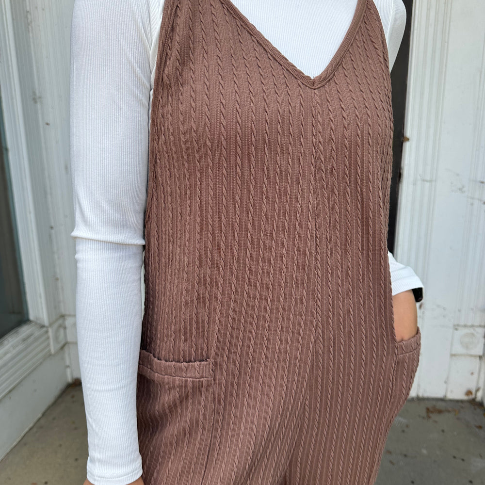 
                      
                        Mocha Cable Knit Jumpsuit
                      
                    