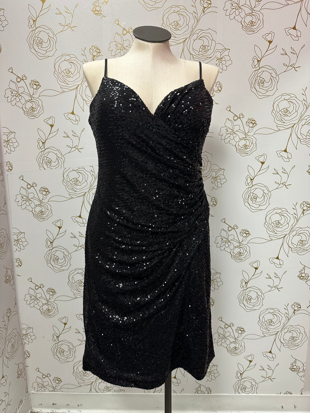 Black Sequin Sweetheart Formal Dress