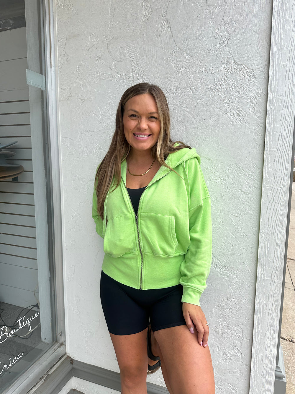 Trend Setter Zip Up-Lime Green