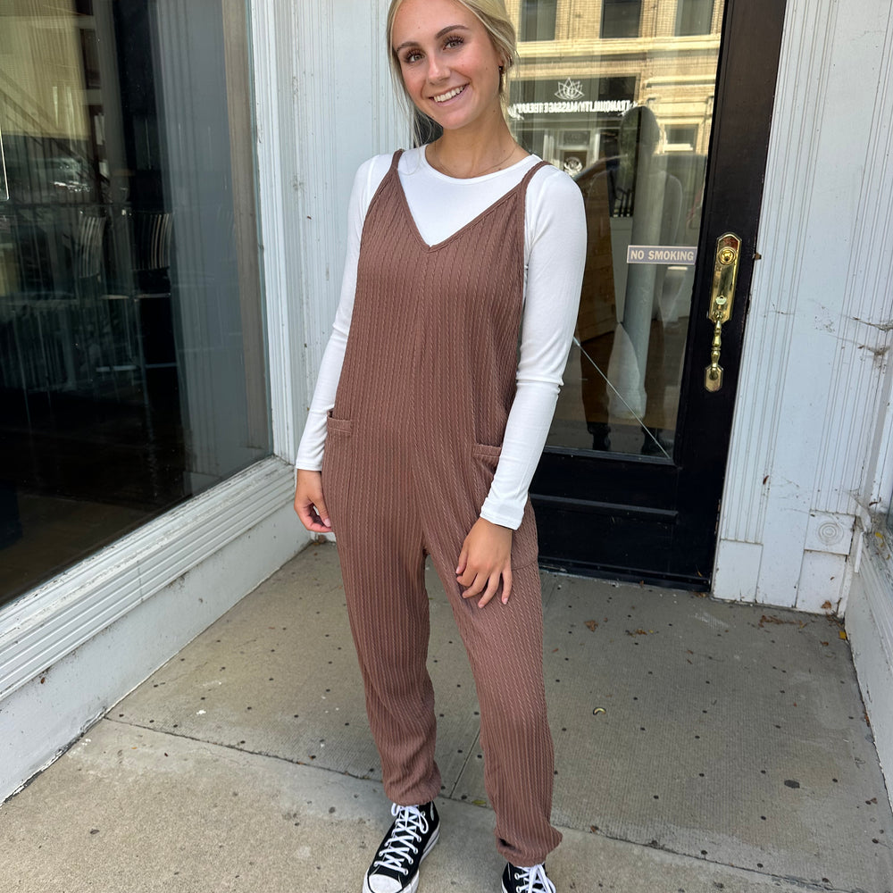 
                      
                        Mocha Cable Knit Jumpsuit
                      
                    