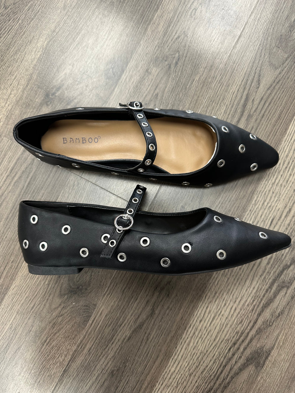 Black Stud Ballerina Flat