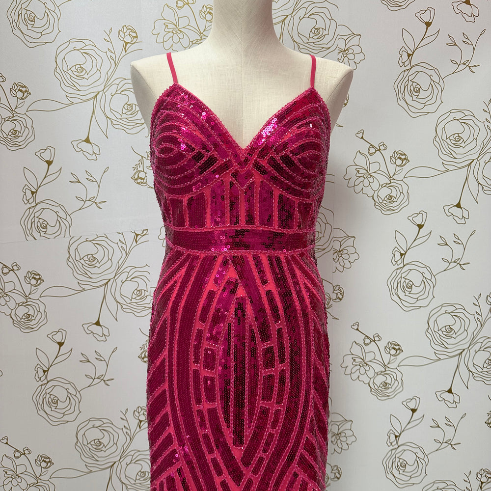 
                      
                        Woven Sequin Formal Dress-Fuchsia
                      
                    