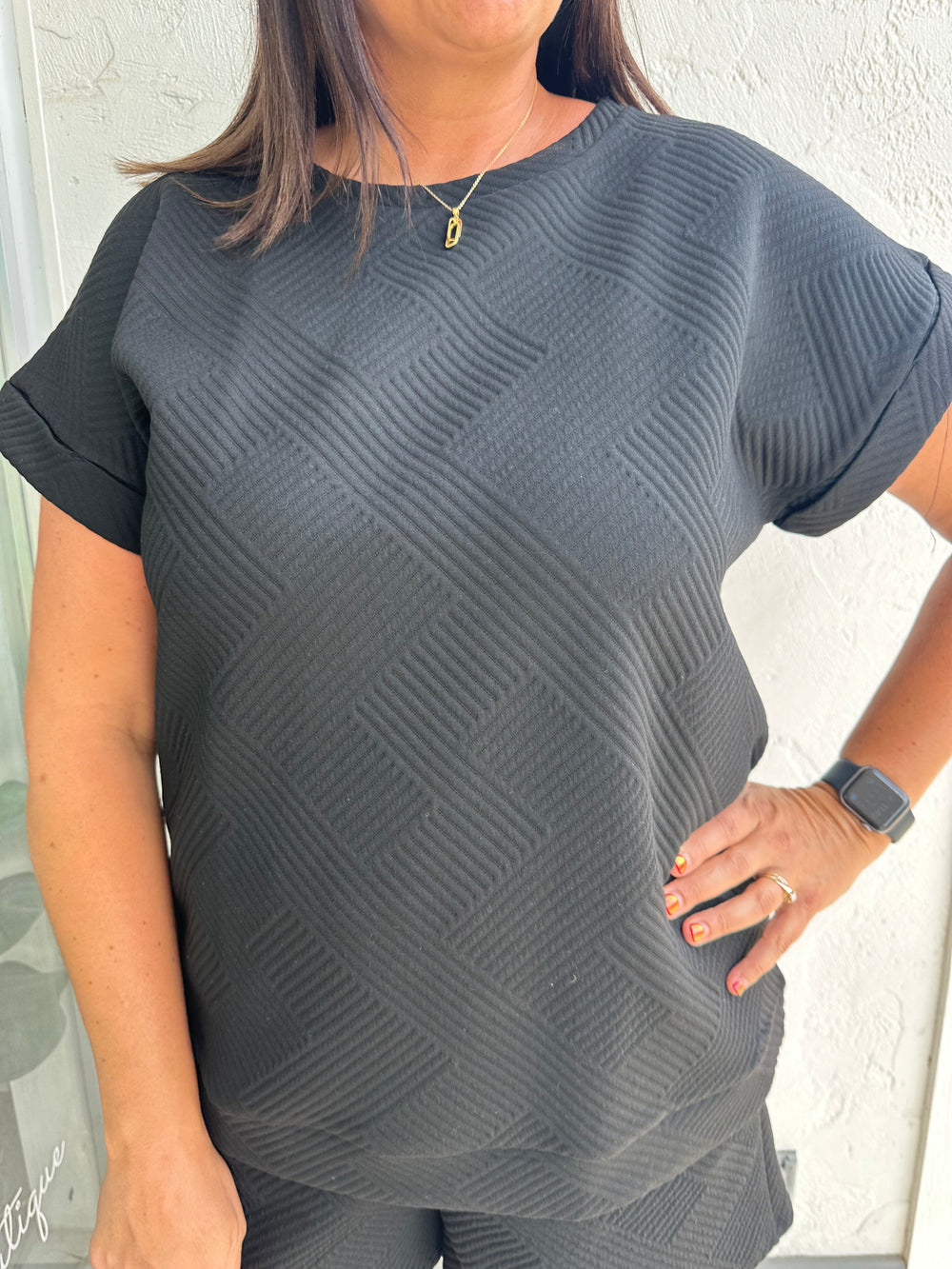 Morning Walk Top-Black (Curvy)