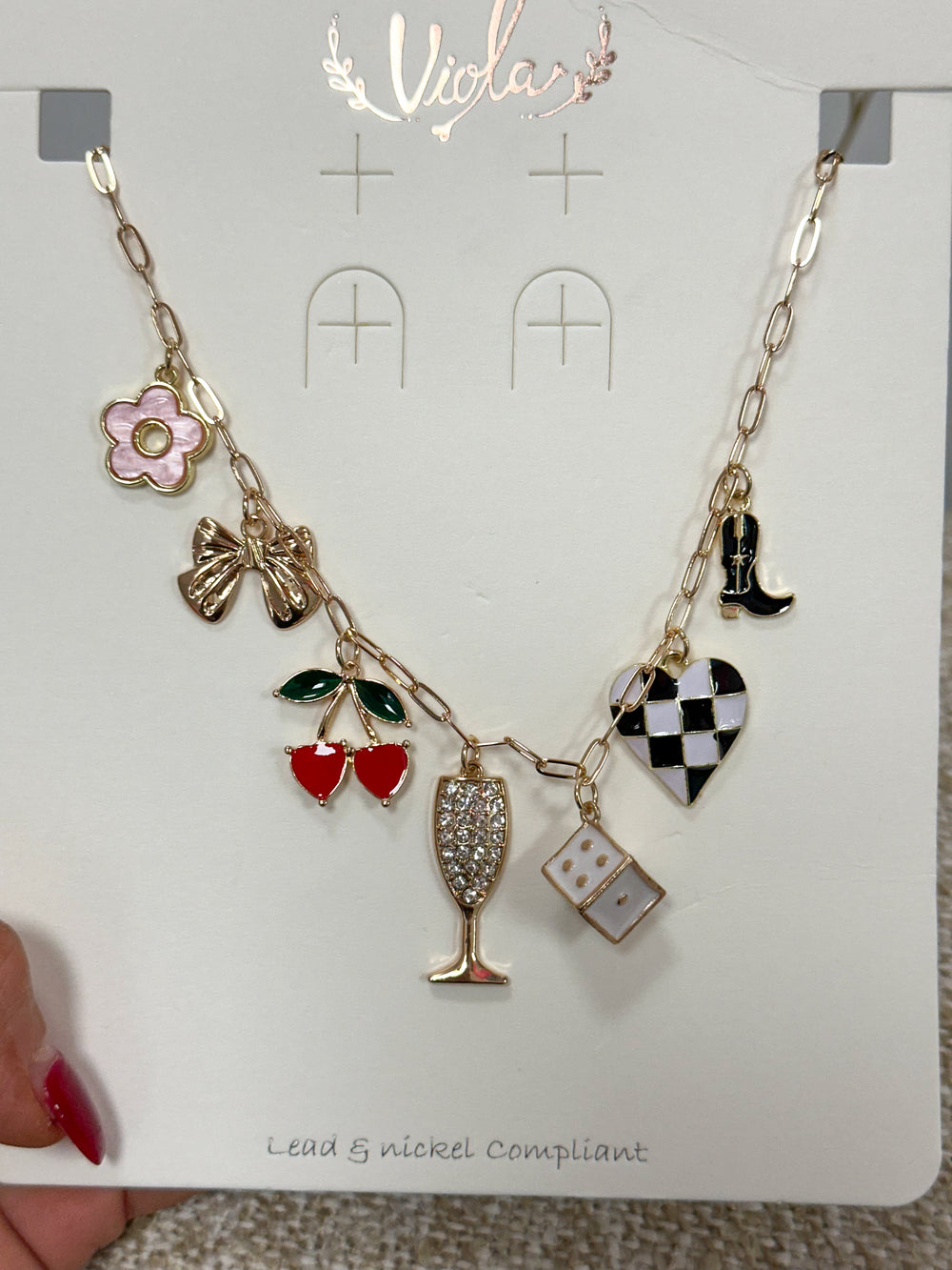 Party Theme Multi Charm Necklace