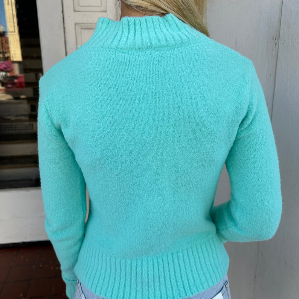 
                      
                        Aqua Fuzzy Sweater
                      
                    