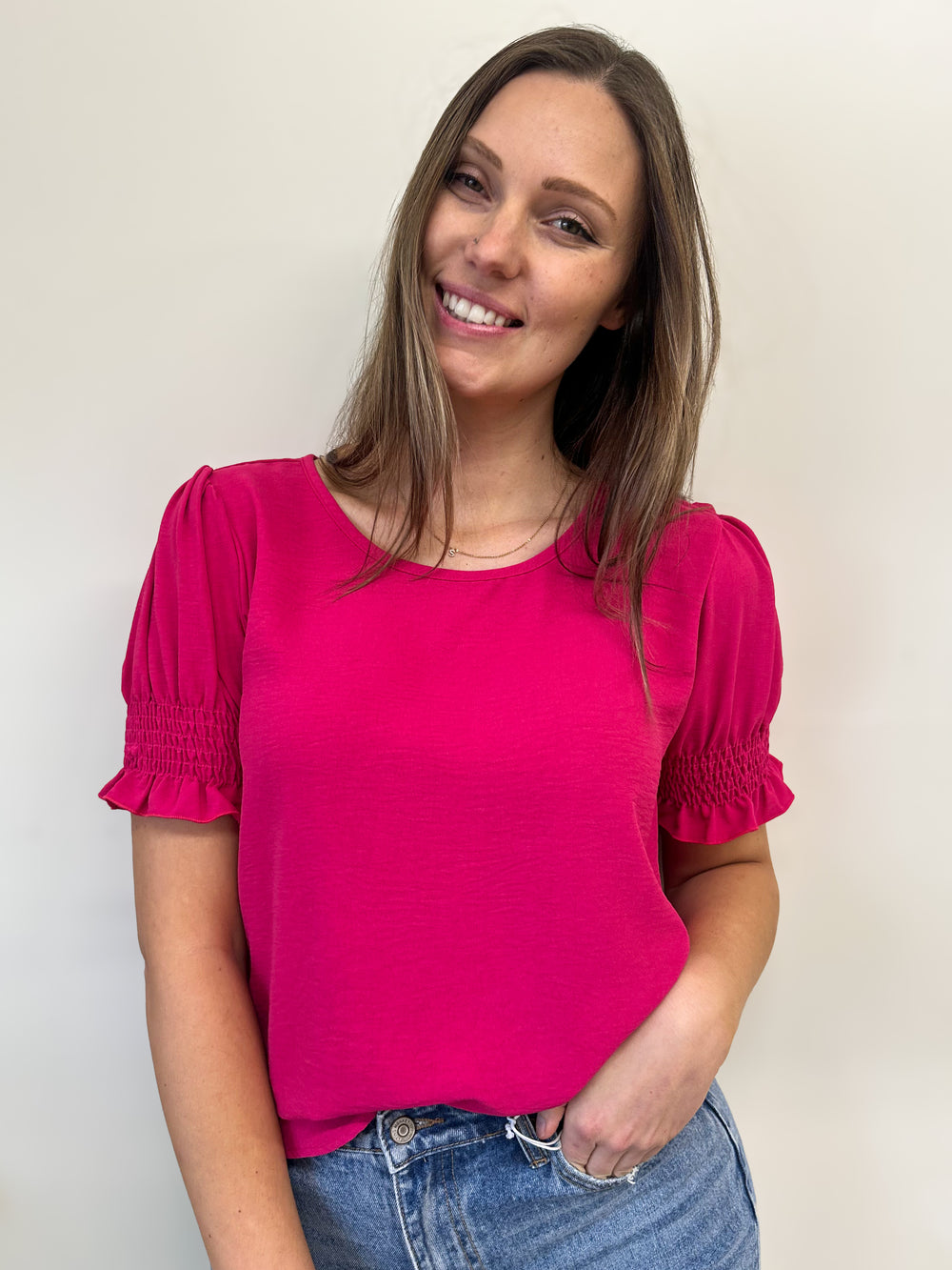 The Basic Blouse (Fuchsia)