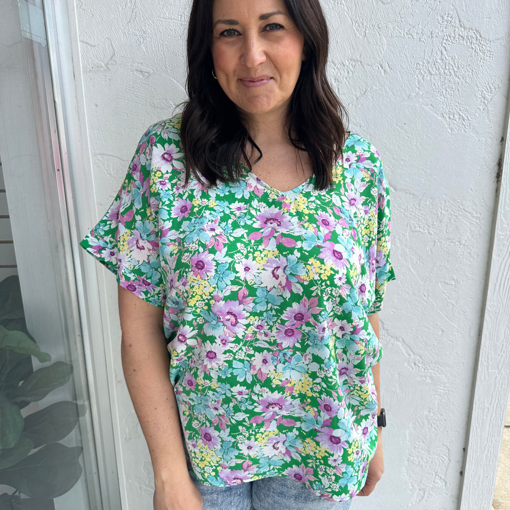 
                      
                        Green Floral Blouse
                      
                    