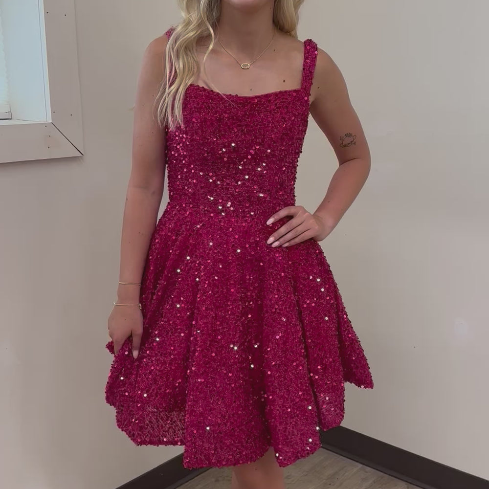 
                      
                        Load and play video in Gallery viewer, Sequin Poof Dress
                      
                    