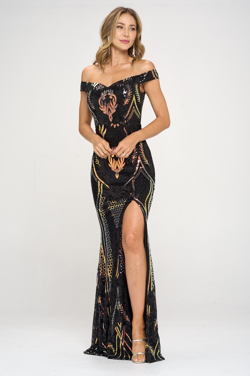 Black Multi prom dress