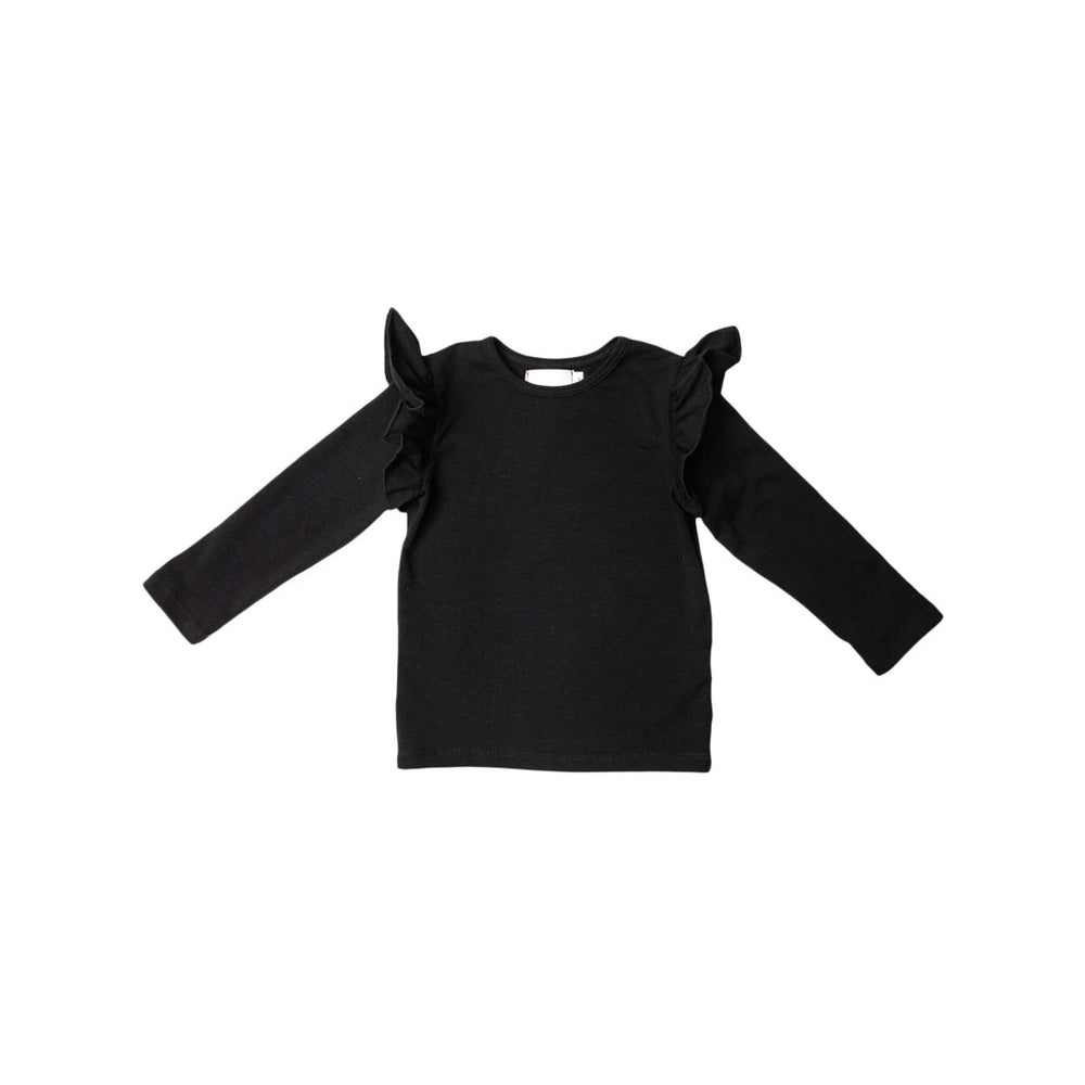 
                      
                        Black Ruffle Long Sleeve Tee
                      
                    