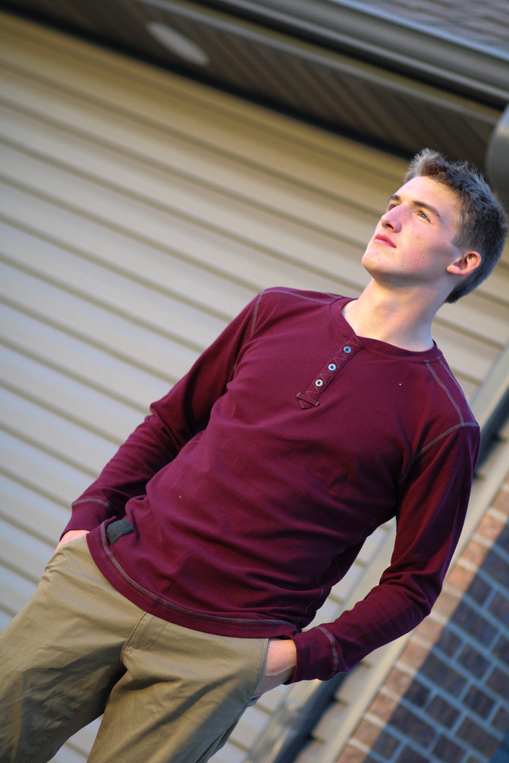 Mens Henley Long Sleeve